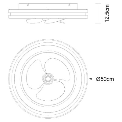 Stropní ventilátor s LED osvětlením Santana, 50 cm, 50 W - A Stropní ventilátor s LED osvětlením Santana, 50 cm, 50 W - A