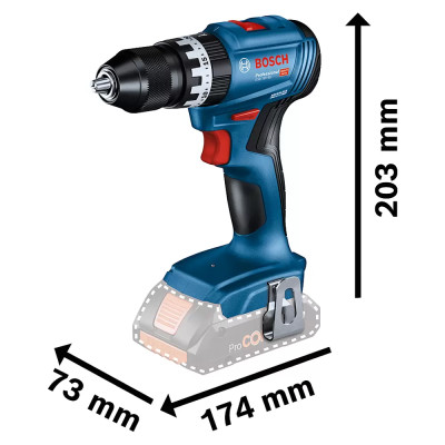 Aku příklepová vrtačka BOSCH Professional AMPShare 18V GSB 18V-45, BEZ BATERIE - A