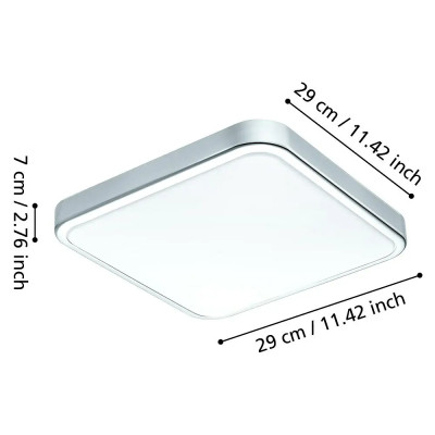 LED stropní svítidlo Manilva 1, 29 x 29 x 7 cm, bílá/chrom - B LED stropní svítidlo Manilva 1, 29 x 29 x 7 cm, bílá/chrom - B