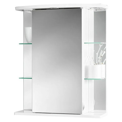 Zrcadlová skříňka Sieper s LED osvětlením Havana, 55 x 66 cm, dřevo, bílá - B Zrcadlová skříňka Sieper s LED osvětlením Havana, 55 x 66 cm, dřevo, bílá - B