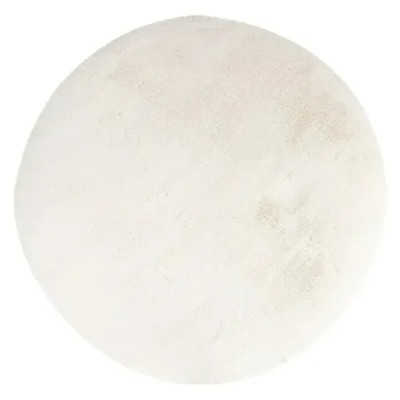 Kusový koberec Happy Shaggy, ø 160 cm, ivory, 100% polyester - N