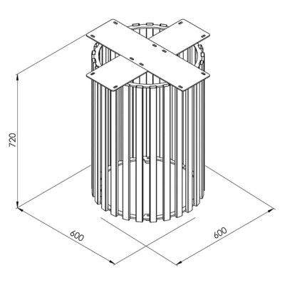 Stolová noha Porto, ø 600 × 720 mm, černá - B Stolová noha Porto, ø 600 × 720 mm, černá - B