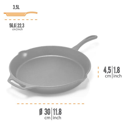 Grilovací pánev Petromax, 35 x 4,5 cm, litina - A