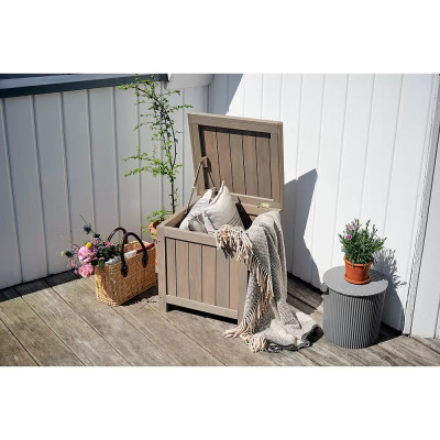 Zahradní úložný box Butenkist HILLE, 45 x 45 x 45 cm, dřevo - A