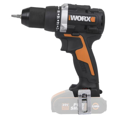 Aku vrtačka/šroubovák WORX PowerShare 20V WX102.9, 2 Ah, 60 Nm, BEZ BATERIE - A