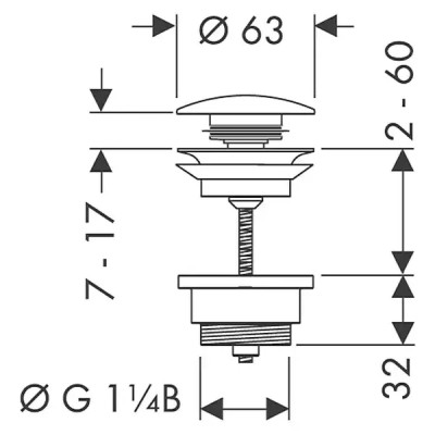 Umyvadlová výpusť HANSGROHE, G 5/4″ - B
