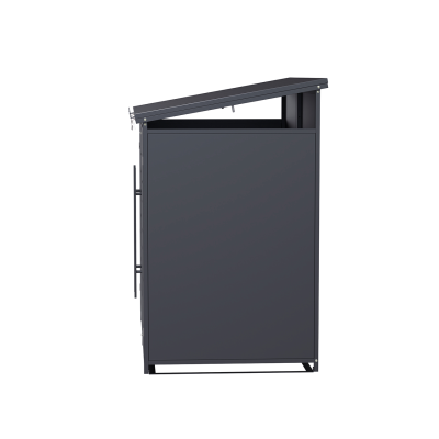 Přístřešek na popelnice D07GG2, na 2 popelnice, celokovový kryt, moderní, antracit