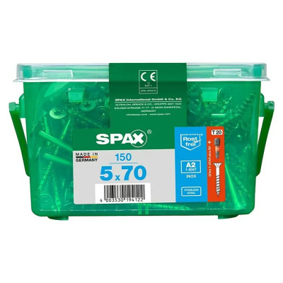 Šroub se zapuštěnou hlavou SPAX T-Star Plus, nerezová ocel A2, 150 ks - A