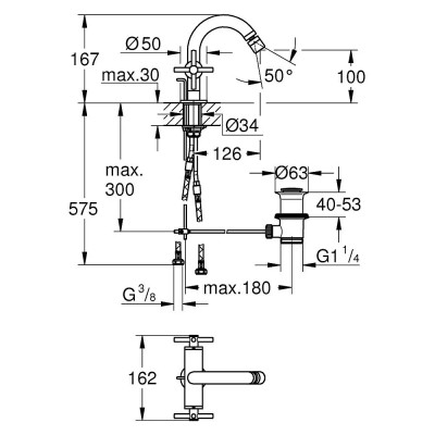 Bidetová baterie GROHE Atrio, supersteel, matná - A