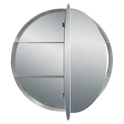 Zrcadlová skříňka Aluminio Round, ø 60 × 10 cm, stříbrná - A