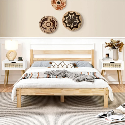 Noční stolek z ratanu 592827 white, bílý - B