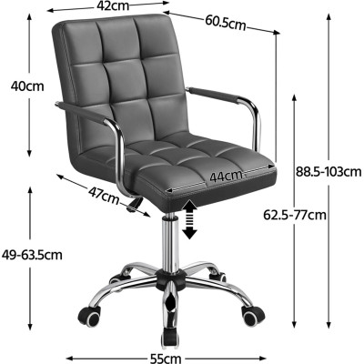 Kancelářská židle 591932 gray, šedá imitace kůže, 120 kg - B