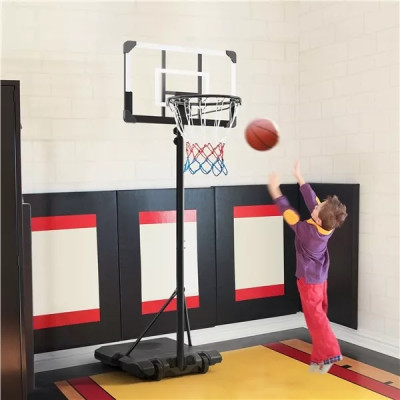 Výškově nastavitelný basketbalový koš 592489 black/white - A