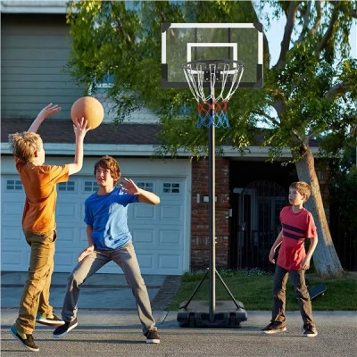 Výškově nastavitelný basketbalový koš 592489 black/white - A