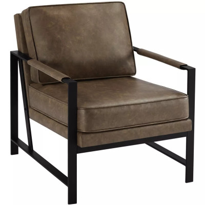 Polstrované křeslo Vintage 611319 brown, s kovovým rámem - A Polstrované křeslo Vintage 611319 brown, s kovovým rámem - A