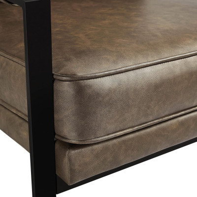 Polstrované křeslo Vintage 611319 brown, s kovovým rámem - A Polstrované křeslo Vintage 611319 brown, s kovovým rámem - A