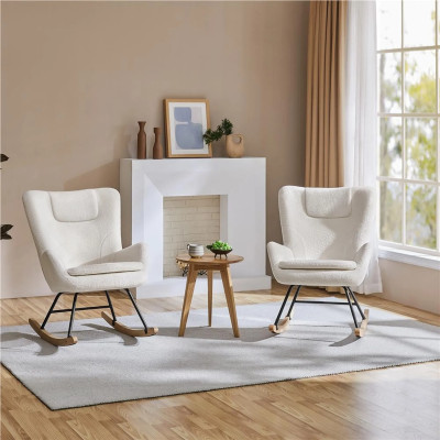 Houpací křeslo se skládacím opěradlem 592712 white, až 136 kg, bílé - B