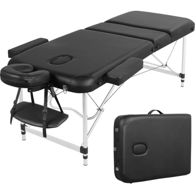 Masážní stůl 610918 black, nosnost 250 kg, 185 x 70 x (67,5-88) cm - B