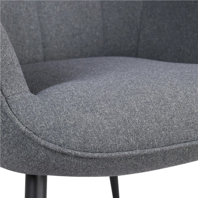 Křeslo s podnožkou 614002 dark gray, čalouněné, kovové, šedé - A