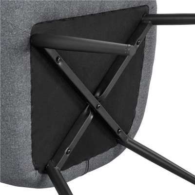 Křeslo s podnožkou 614002 dark gray, čalouněné, kovové, šedé - A