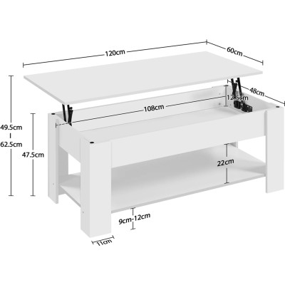 copy of Konferenční stolek 614136 white, s úložnými přihrádkami - B