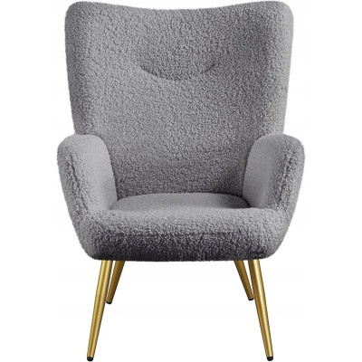 Křeslo s opěradlem 592303 gray, kovový rám, šedé - A