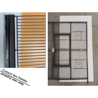 Ptačí klec 610715 black, XL, ptačí voliéra se stojanem, 47 x 81 x 160 cm - A
