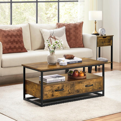 Odkládací stolek 614397 rustic brown, 100 x 48 x 46 cm, hnědý - A Odkládací stolek 614397 rustic brown, 100 x 48 x 46 cm, hnědý - A