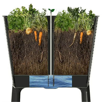 Vyvýšený záhon Easy Growing, 114 x 49,3 x 75,7 cm, plast, tmavě šedá - B