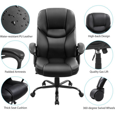 Kancelářská židle 613890 black, černá, houpací funkce, do 136 kg - N