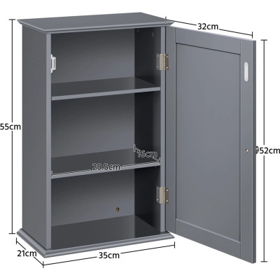 Nástěnná koupelnová skříňka 591745 dark gray, 35 x 20,7 x 55 cm - B