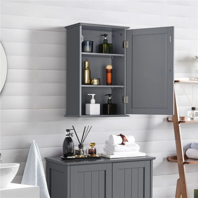 Nástěnná koupelnová skříňka 591745 dark gray, 35 x 20,7 x 55 cm - B