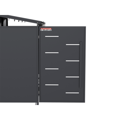 Přístřešek na popelnice D04GW3, na 3 popelnice, celokovový kryt