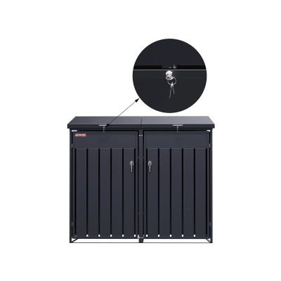 Přístřešek na popelnice D04GW3, na 3 popelnice, celokovový kryt