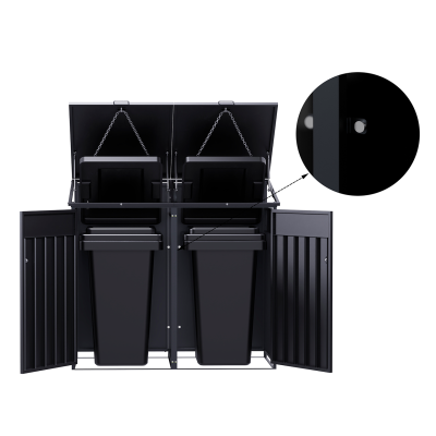 Přístřešek na popelnice D04GW3, na 3 popelnice, celokovový kryt