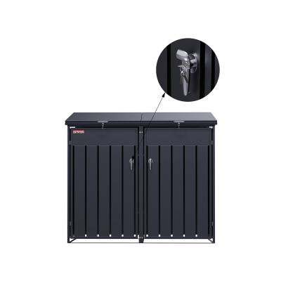 Přístřešek na popelnice D04GW3, na 3 popelnice, celokovový kryt