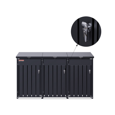 Přístřešek na popelnice D04GW3, na 3 popelnice, celokovový kryt