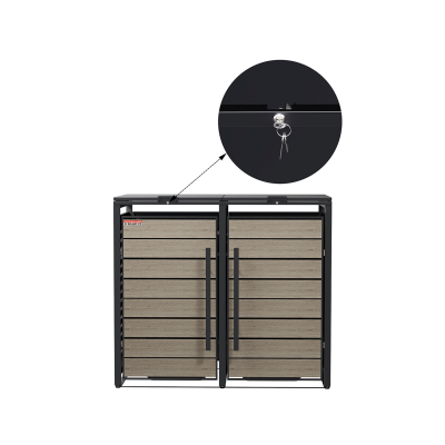 Přístřešek na popelnice D04GW3, na 3 popelnice, celokovový kryt