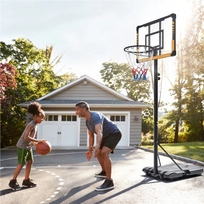 Basketbalový koš 592478 brown, mobilní, 226,5-256,5 cm - B