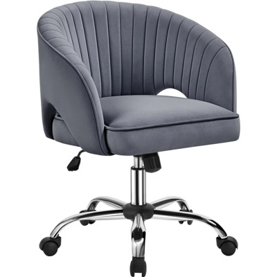 Kancelářská židle 592614 dark gray, otočná o 360°, funkce houpání, područky, šedá - A