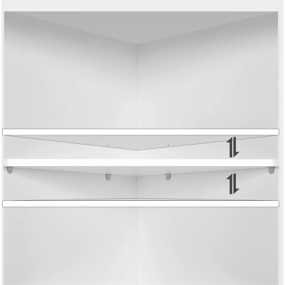 Koupelnová skříňka 614158 white, rohová skříňka, vysoká, bílá - B