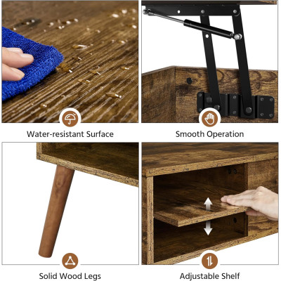 Konferenční stolek 612584 rustic brown, 100 x 48 x 45 cm, rustikální hnědá - B