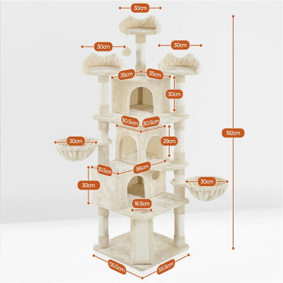 XXL škrabadlo pro kočky 615086 beige, 194 cm, stabilní - B