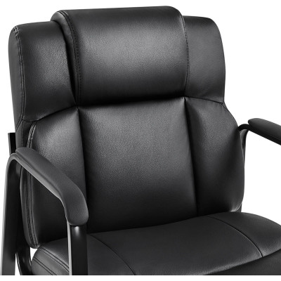 Sada 2 židlí 613892 black, černá umělá kůže, polstrované područky, výška 91,5 cm - B