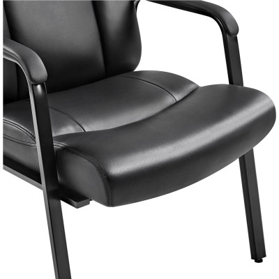 Sada 2 židlí 613892 black, černá umělá kůže, polstrované područky, výška 91,5 cm - B