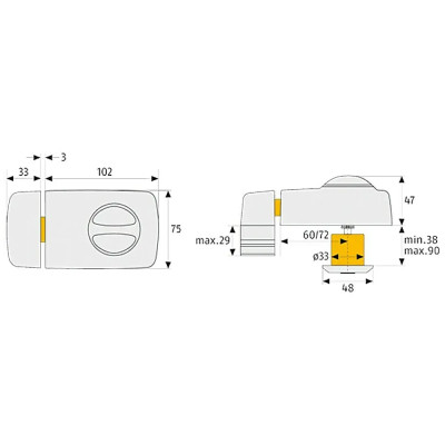 Přídavný zámek dveří ABUS 7010, bílá - B
