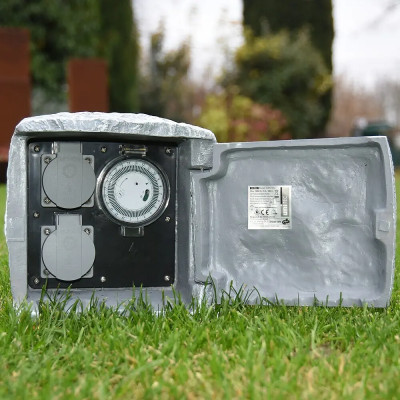 Rozvaděč UniTEC Power Rock s časovačem, 2 ks., IP44, německé zásuvky - A