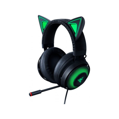 Herní sluchátka RAZER Kraken Kitty Edition s USB a podsvícením Chroma RGB, černá - A