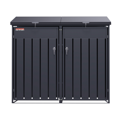 Přístřešek na popelnice D04GW3, na 3 popelnice, celokovový kryt