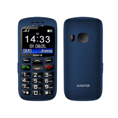 Mobilní telefon ALIGATOR A670 Senior + nabíjecí stojánek, modrý - A